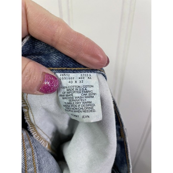Mens Vintage Tommy Hilfiger Tommy Jeans 90s Era Size 40/32 Made In USA - Picture 10 of 11